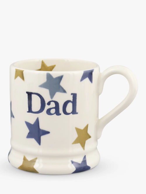 Emma Bridgewater Blue Star 'Daddy' Half Pint Mug, White/Blue