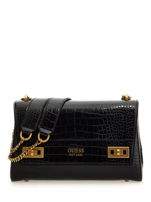 Guess KATEY CROC MINI - Handbag - black 