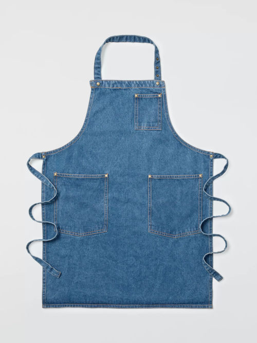 John Lewis Denim Apron, Blue