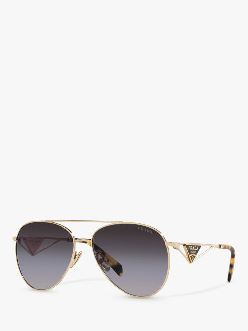 Prada PR 73ZS Women's Aviator Sunglasses, Pale Gold