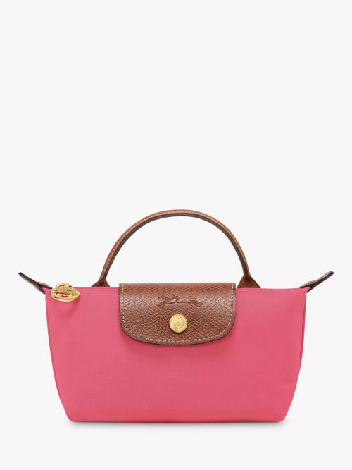 Longchamp Le Pliage Filet Mini Top Handle Bag, Pink at John Lewis