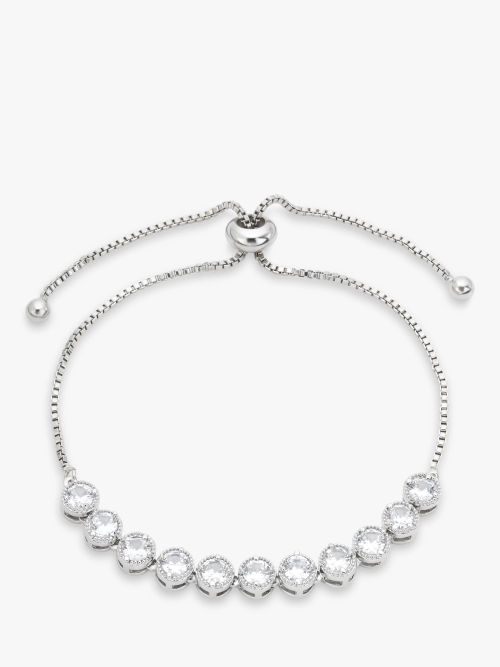 Simply Silver Open Heart Toggle Bracelet, Silver at John Lewis & Partners