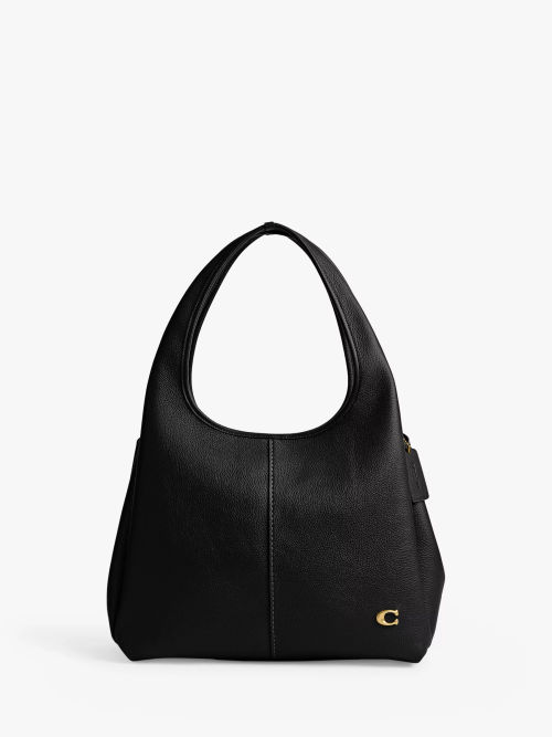 Longchamp Roseau Leather Shoulder Bag, Black at John Lewis & Partners