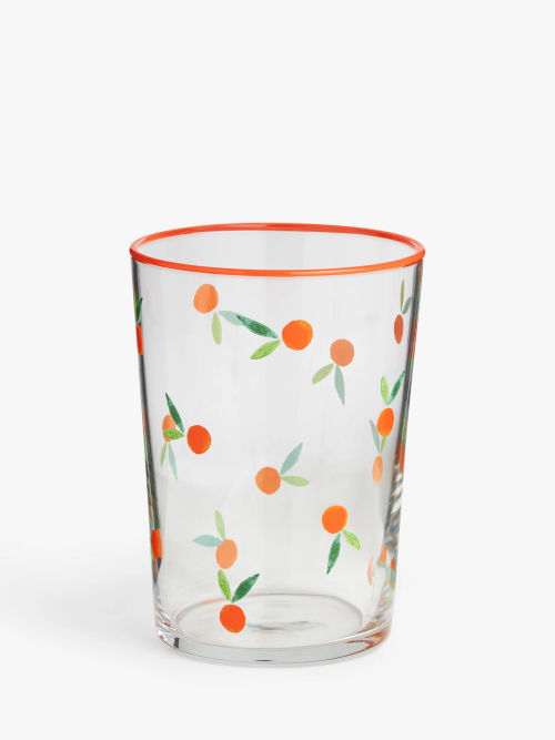 John Lewis Orange Print Glass...