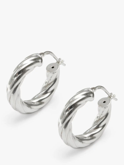 Simply Silver Twist Hoop...