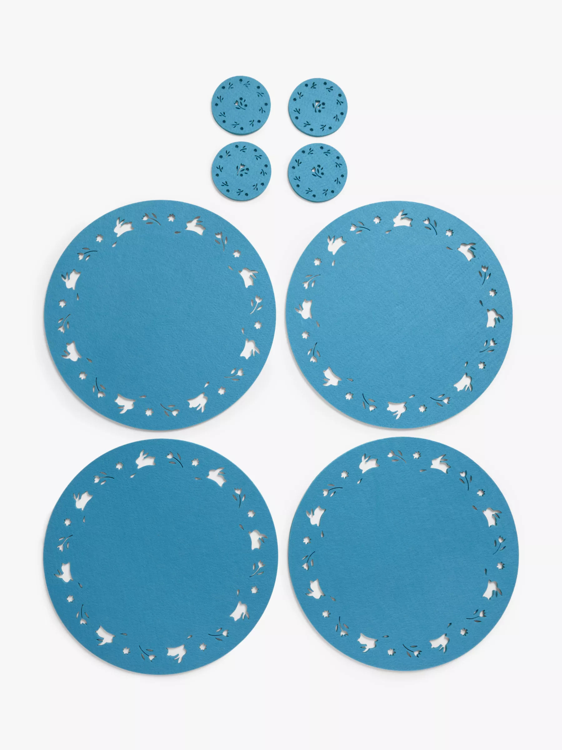 John Lewis Easter Round Felt Placemat Coaster Set of 4 Blue