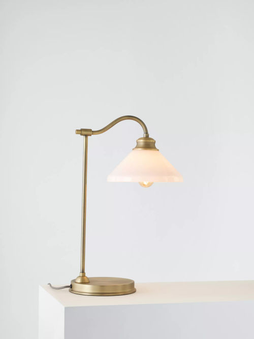 John Lewis Classic Tall Table Lamp, Matte Antique Brass