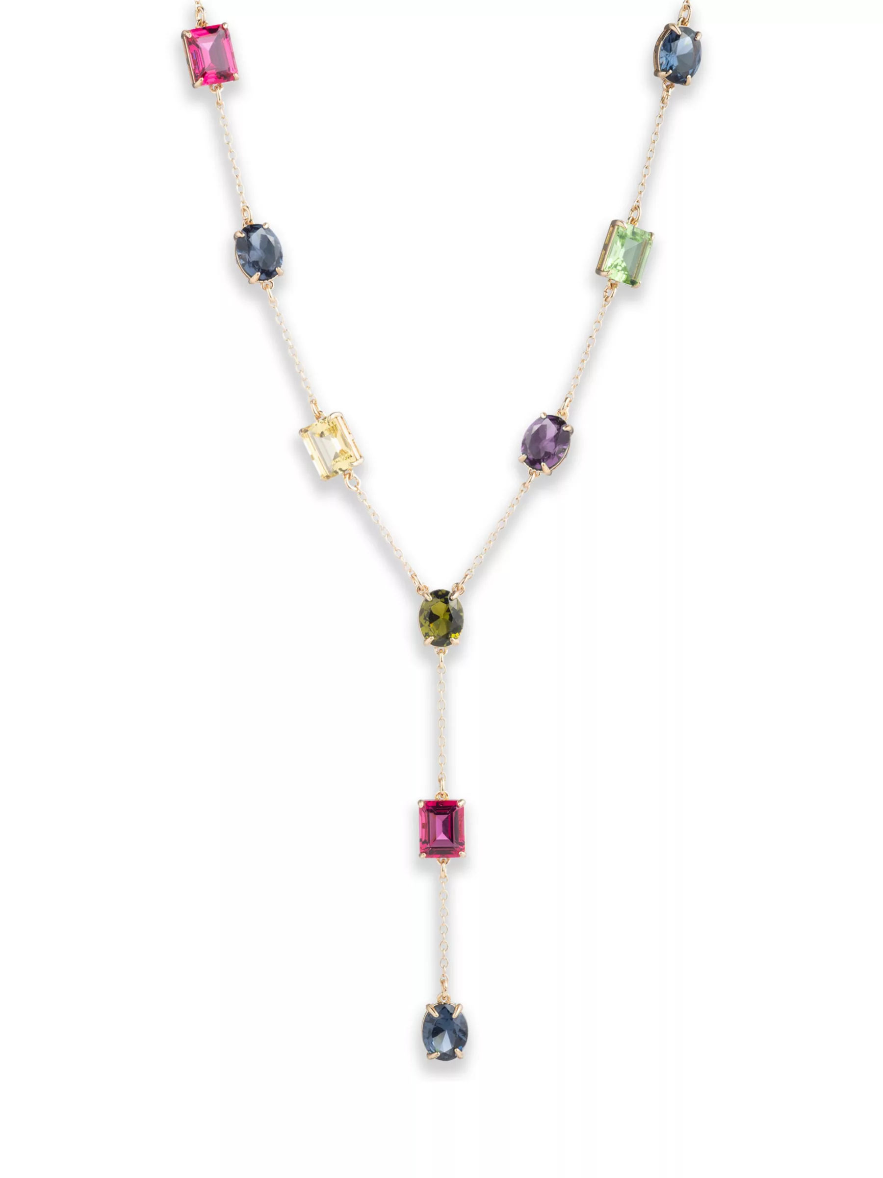 Lauren Ralph Lauren Resin Stone Y Necklace, Gold/Multi | £75.00