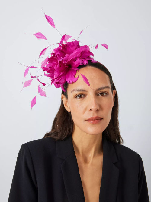 John Lewis Alyssa 3 Flower Corsage Fascinator, Tangerine