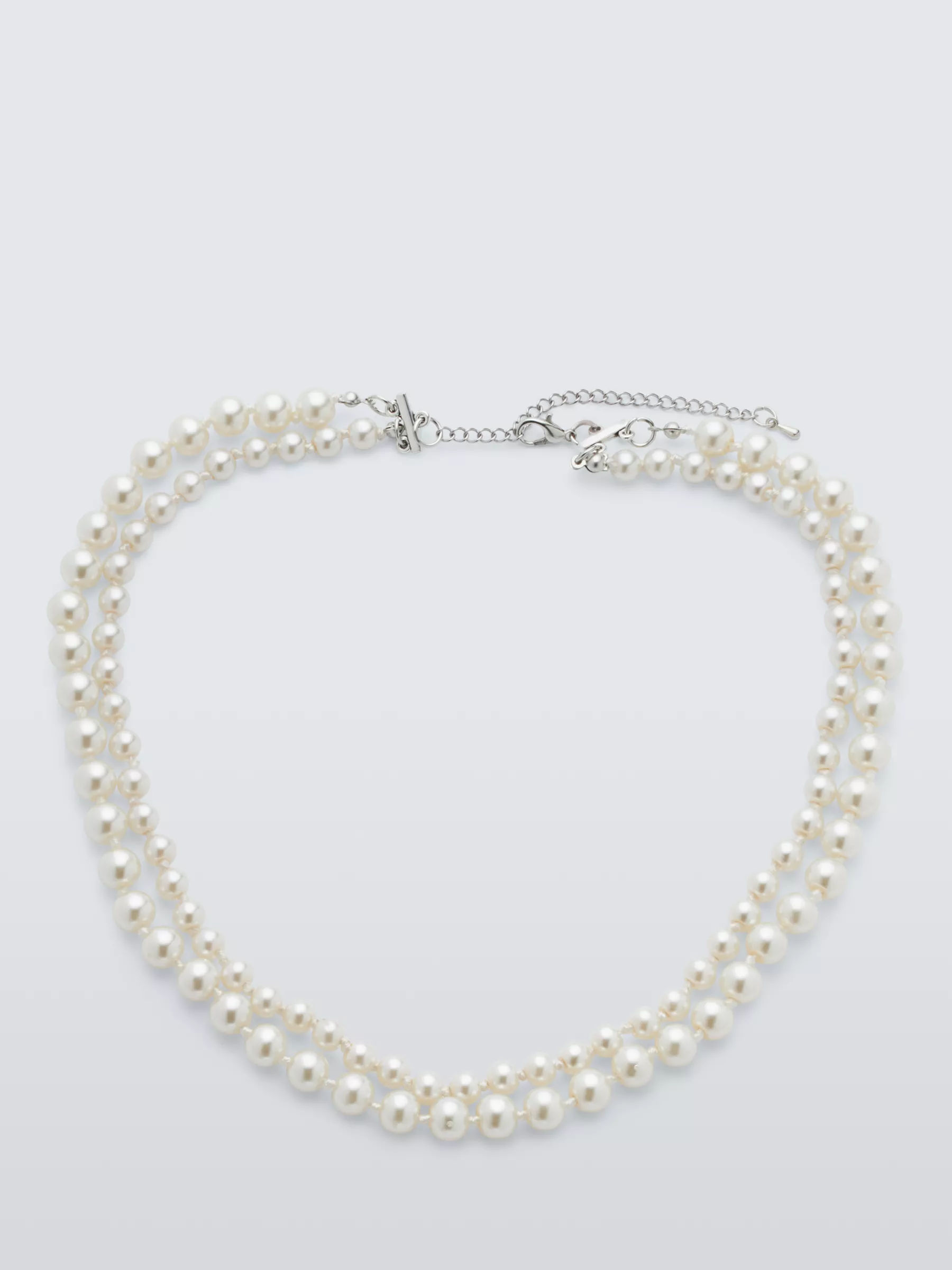 Lido Freshwater Pearl Mix Necklace, Peacock/White at John Lewis & Partners