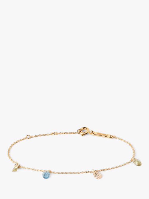 PDPAOLA Rainbow Drop Charm Bracelet, Gold/Multi