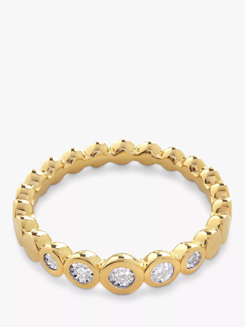 Monica Vinader Diamond Half Eternity Ring, Gold