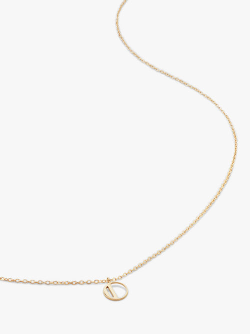 Monica Vinader Yellow Gold Small Initial Pendant Necklace, Gold