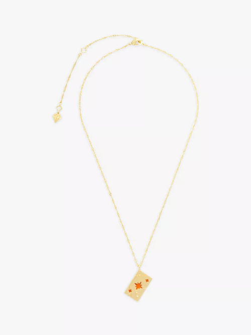 Wanderlust + Co Red Packet Pendant Necklace, Gold