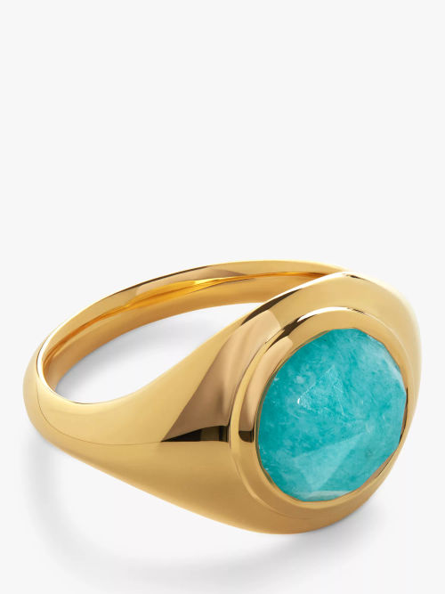 Monica Vinader Eclipse Signet Ring, Gold