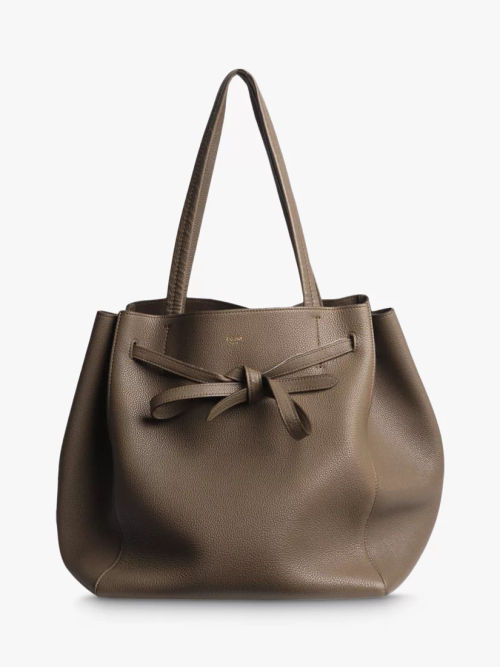 Pre-loved CELINE Leather Tote Bag, Taupe