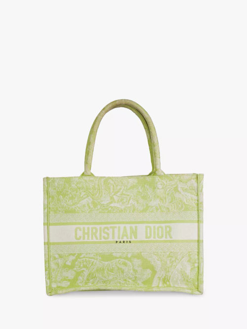 Pre-loved Christian Dior 2021 Dioriviera Toile De Jouy Canvas Book Tote, Green