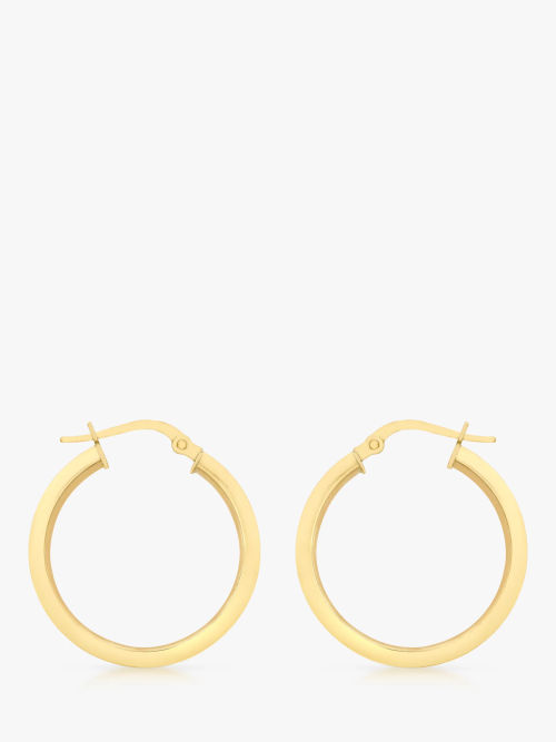 IBB 9ct Yellow Gold Creole Lever Hoop Earrings, Gold