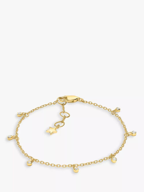 IBB 9ct Yellow Gold Hollow Diamond-Cut Rope Bracelet, Gold at John