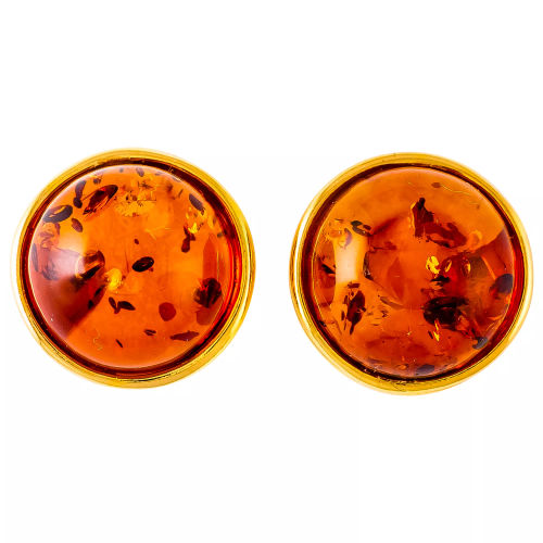 Be-Jewelled Amber Round Stud...