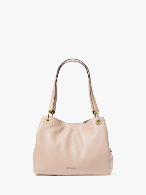 Michael Kors Greenwich Leather Shoulder Bag, Black at John Lewis & Partners