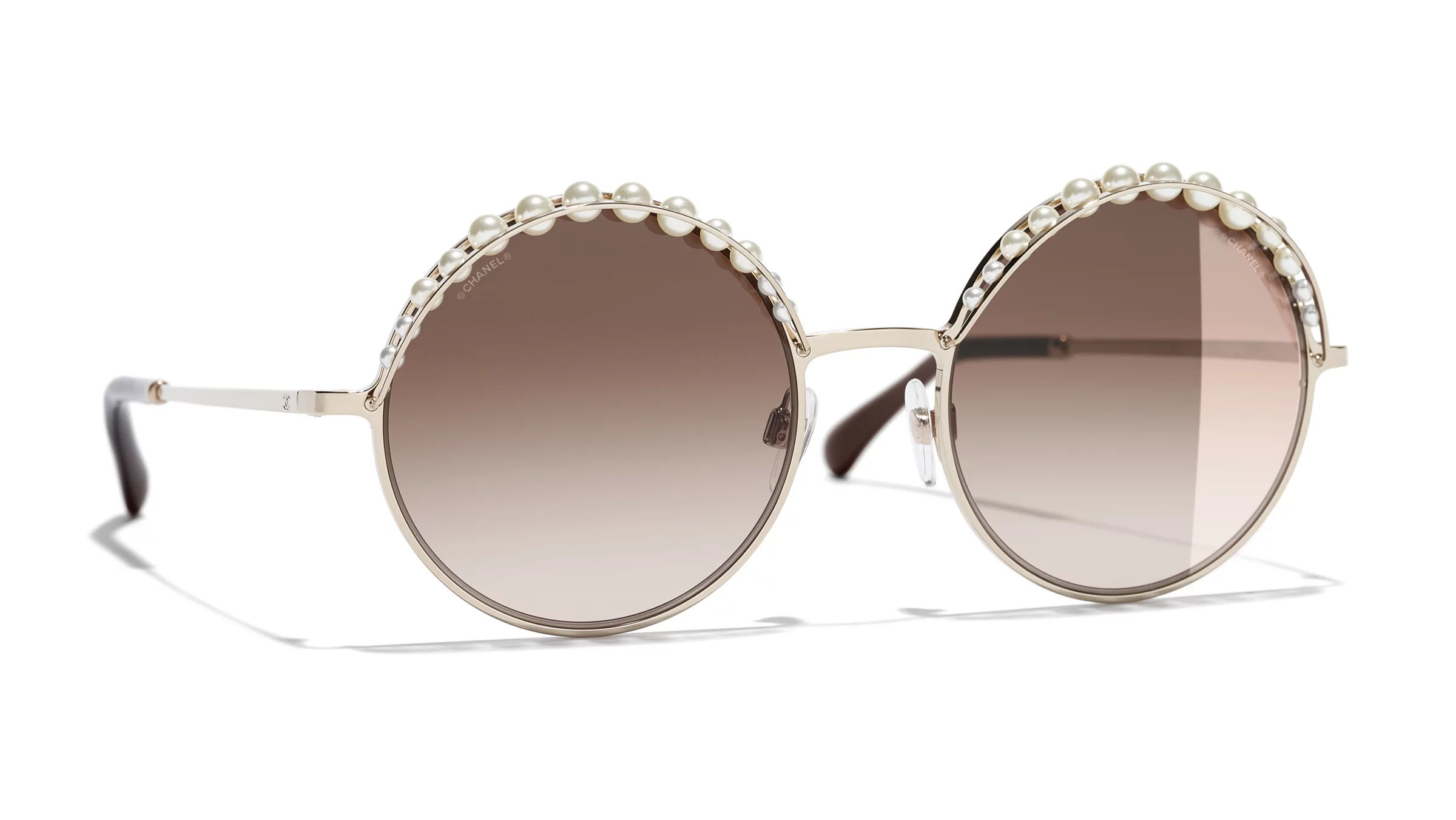 Chanel round clearance gold sunglasses