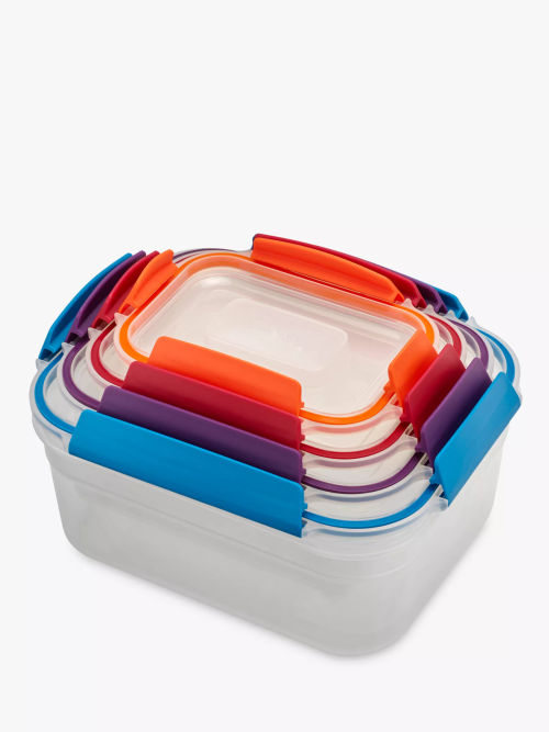 John Lewis ANYDAY Nesting Rectangular Plastic Storage Containers, Set Of 3, Clear