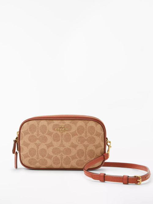 Coach Signature Canvas Phone Crossbody Bag, Tan Rust/Signature at John  Lewis & Partners