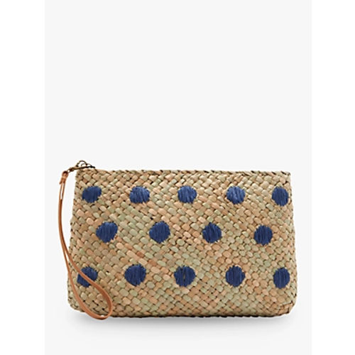 John Lewis Weaved Clutch Bag, Navy