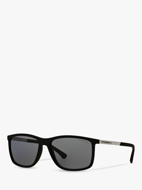 Emporio Armani EA4058 Women's Polarised Rectangular Sunglasses, Matte  Black/Grey | £ | Closer