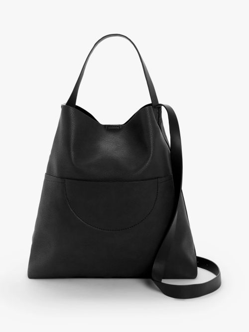 Longchamp Roseau Small Leather Top Handle Bag, Black at John Lewis &  Partners