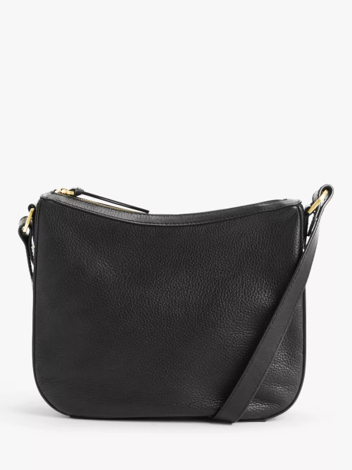 Coach Luna Leather Shoulder Bag, Black/Gold at John Lewis & Partners