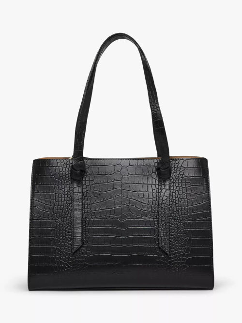 Strathberry Nano Leather Tote Bag, Black at John Lewis & Partners