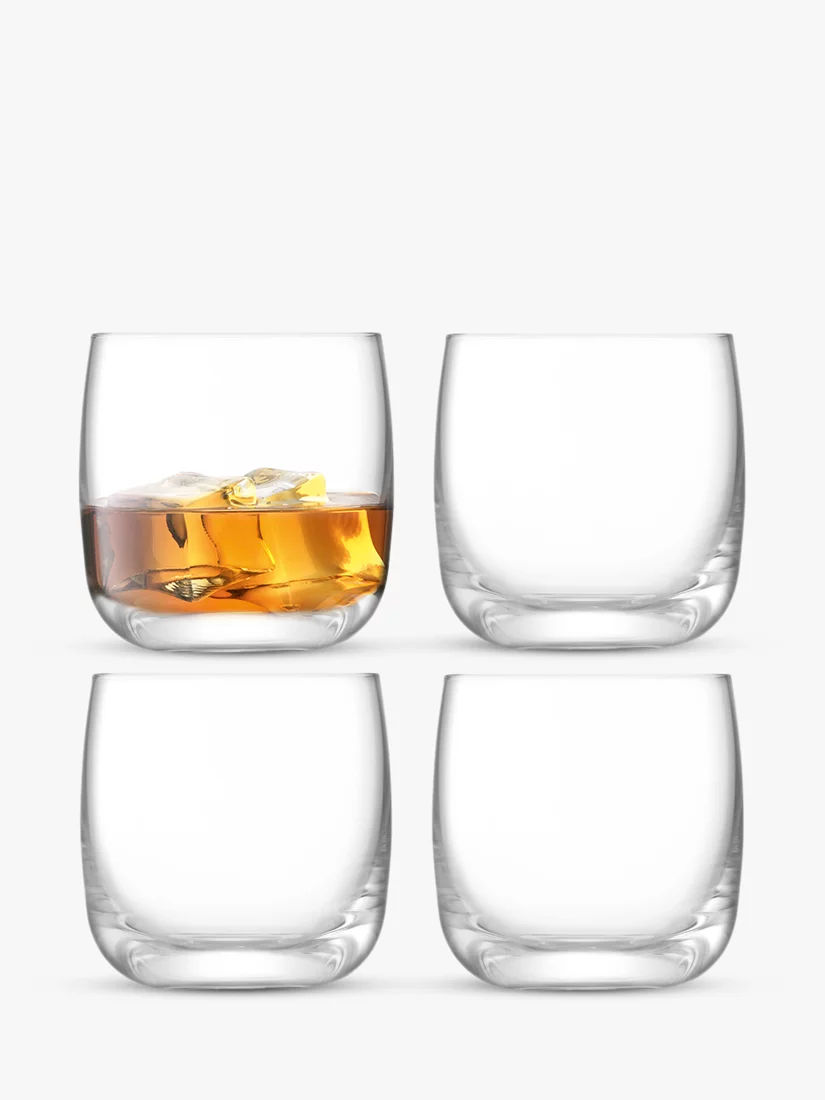 LSA International Curved Whisky Tumbler with Coaster Set of 2