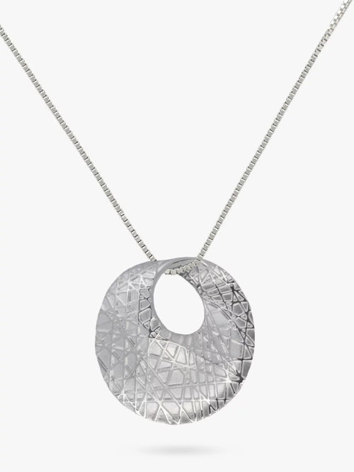 Nina B Lattice Locket Pendant Necklace, Silver at John Lewis & Partners