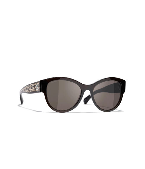 Chanel Oval Sunglasses Ch5416 Polished Black/beige
