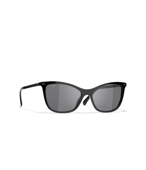 CHANEL Polarised Cat's Eye Sunglasses CH5437Q Black/Grey