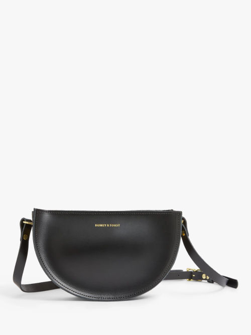 Longchamp Roseau Leather Shoulder Bag, Black at John Lewis & Partners