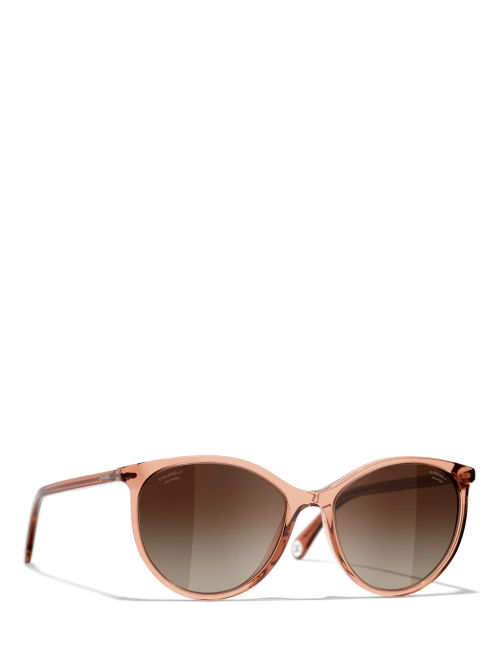 CHANEL Oval Sunglasses CH4242 Pale Gold/Brown Gradient at John Lewis &  Partners