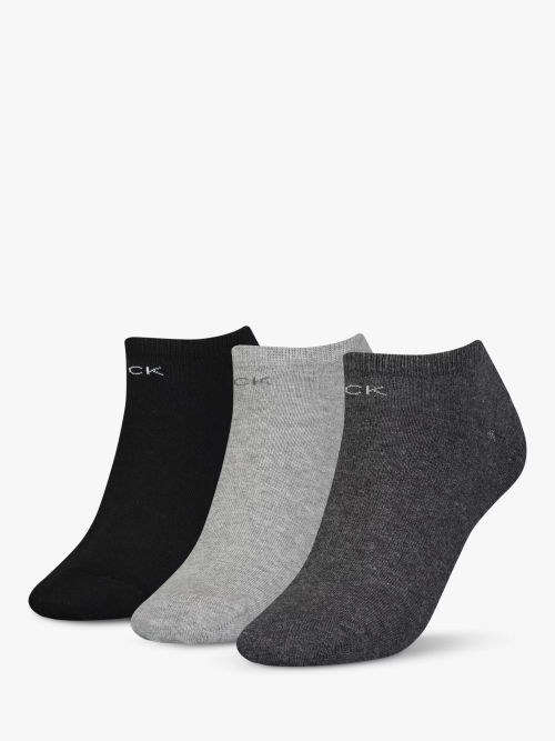 Calvin Klein Logo Ankle Socks, One Size, Pack of 6, 001 Black at John Lewis  & Partners