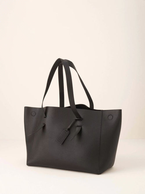 Truly Leather Tote Bag, Black