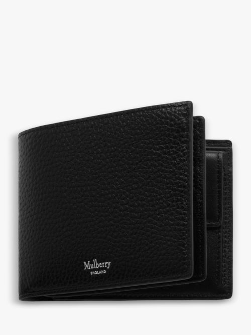 Coach Slim Leather Card Case, Black at John Lewis & Partners