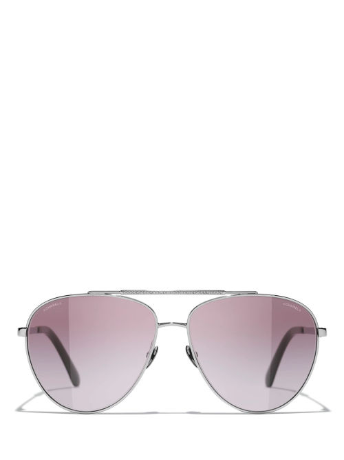 CHANEL Pilot Sunglasses CH4260, Light Pink at John Lewis & Partners