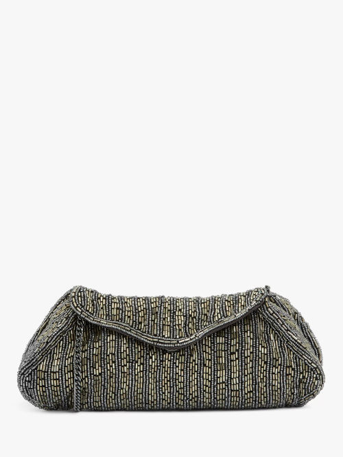 John Lewis Weaved Clutch Bag, Navy