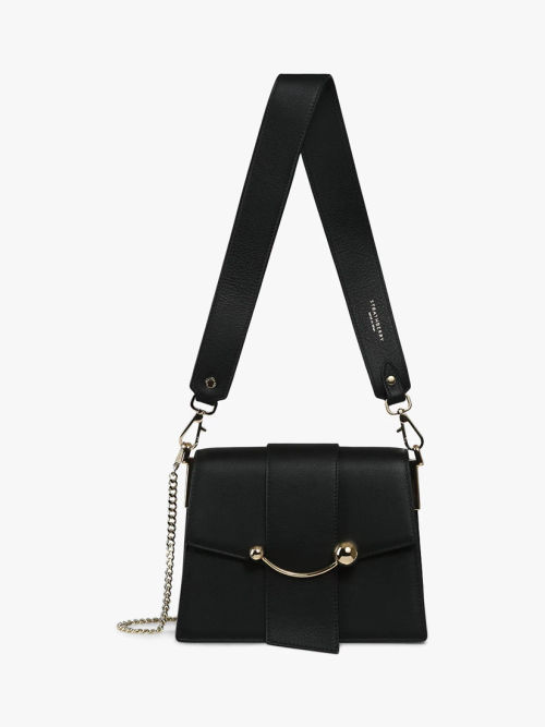 Strathberry Lana Osette Leather Bucket Bag, Black at John Lewis