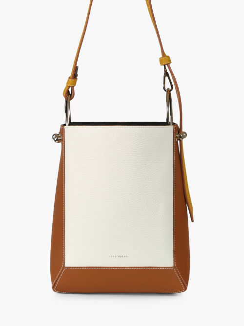 Strathberry Lana Osette Leather Bucket Bag, Tan at John Lewis & Partners