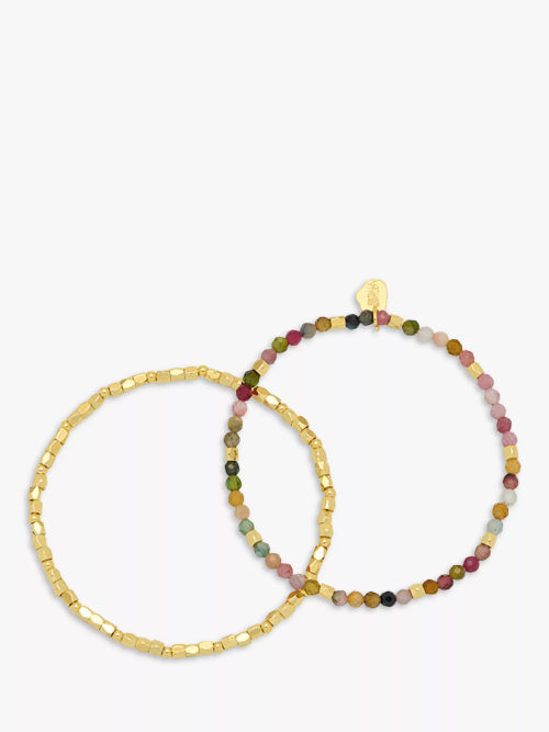 Two Pack Rainbow, Pearl And Gold Bracelet | Estella Bartlett