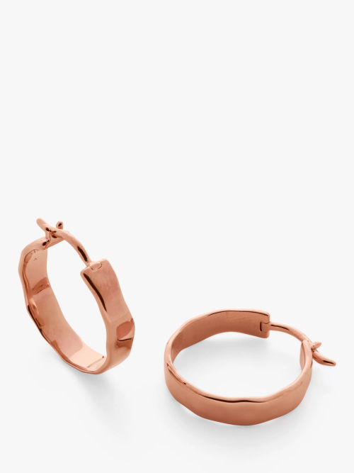 Monica Vinader Power Medium Hoop Earrings, Gold at John Lewis