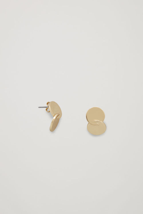 OVERLAPPING DISC STUD EARRINGS