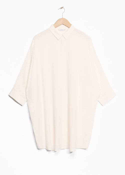 Oversized Shirt Dress - White